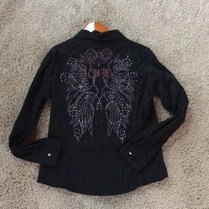 HARLEY DAVIDSON RHINESTONE BUTTON DOWN SHIRT
